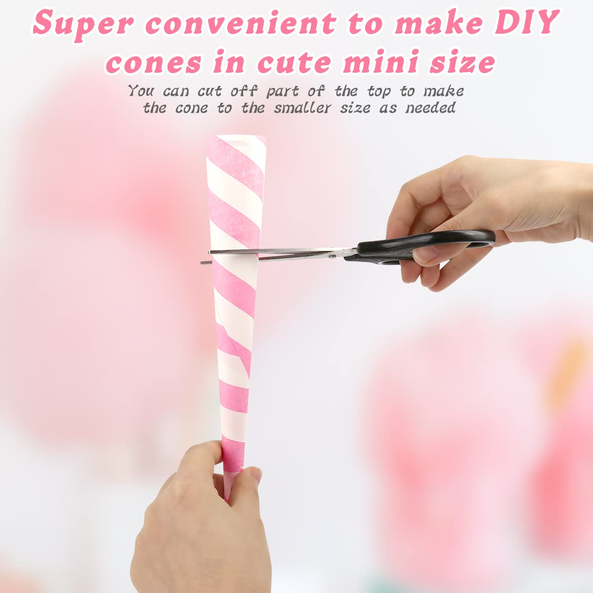 Outamateur Cotton Candy Cone 90Pcs Multicolor Cotton Candy Paper Cones For Cotton Candy Making In Birthday,Parties,Festivals (Pi