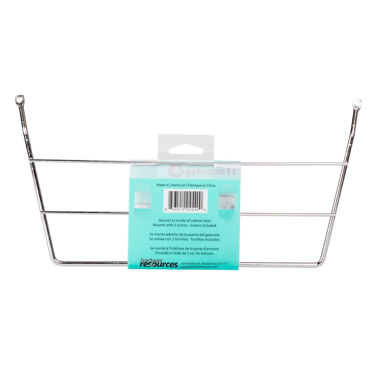 Hardware Resources Door Mount 3-Tier Dishcloth Rack, Chrome