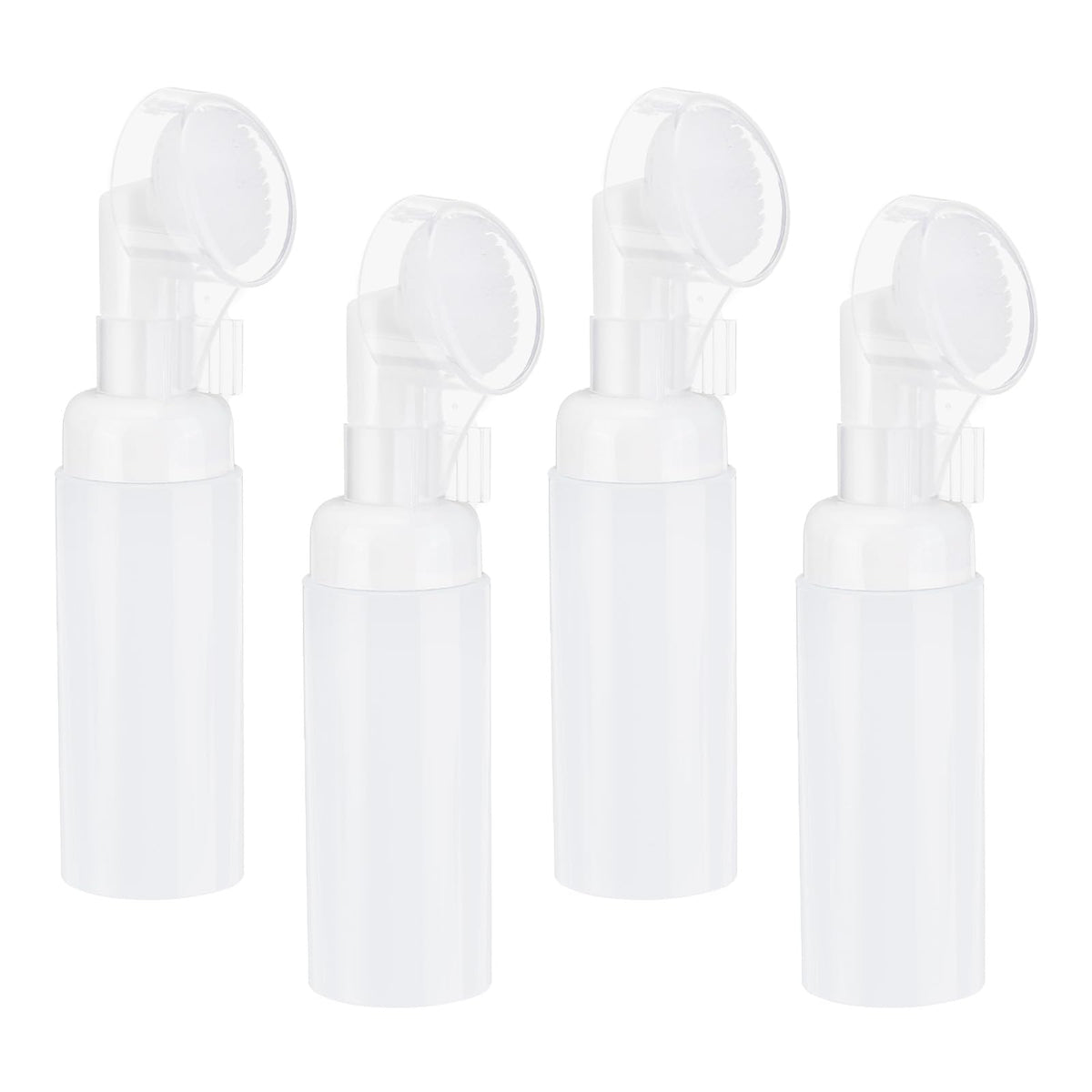 Uxcell 4Pcs Empty Foaming Soap Dispenser, 2Oz / 60Ml Facial Cleanser Foam Bottle With Brush For Hand Soap, Shampoo, Shower Gel,