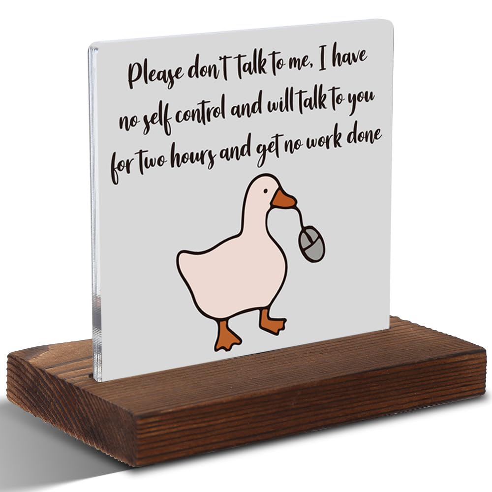 Humorous Duck Office Acrylic Plaque, Thank You Gift for Coworkers, Meaningful Gift for Friends, Duck Themed Office Gift, Transpa