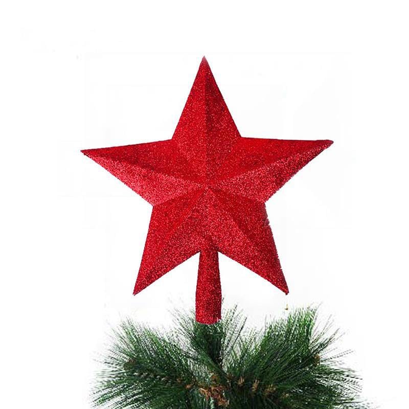 YYCRAFT Glitter Star Tree Topper 8 Inch Christmas Decoration-8,Red