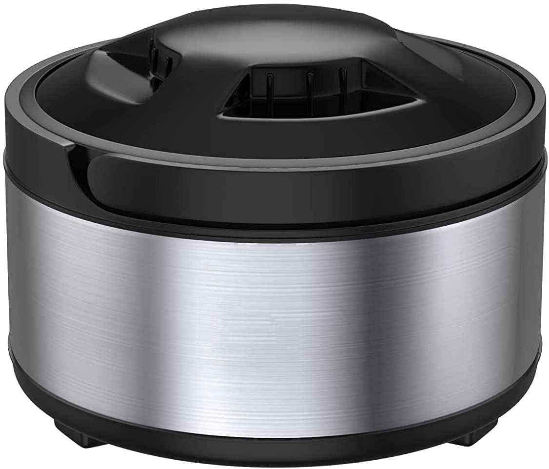 Dr. Equipment Thermoware Casseroles Double Wall Insulated Hot Pot With Black Plastic Cover And Bottom For Roti/Chapati (2500Ml)