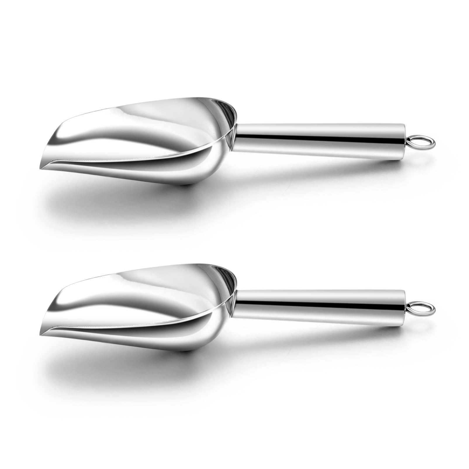 Teamfar Mini Scoop Set Of 2, 3 Oz Stainless Steel Canister Scoops, Small Ice Candy Scoop Utility For Kitchen Dispenser Buffet Ja