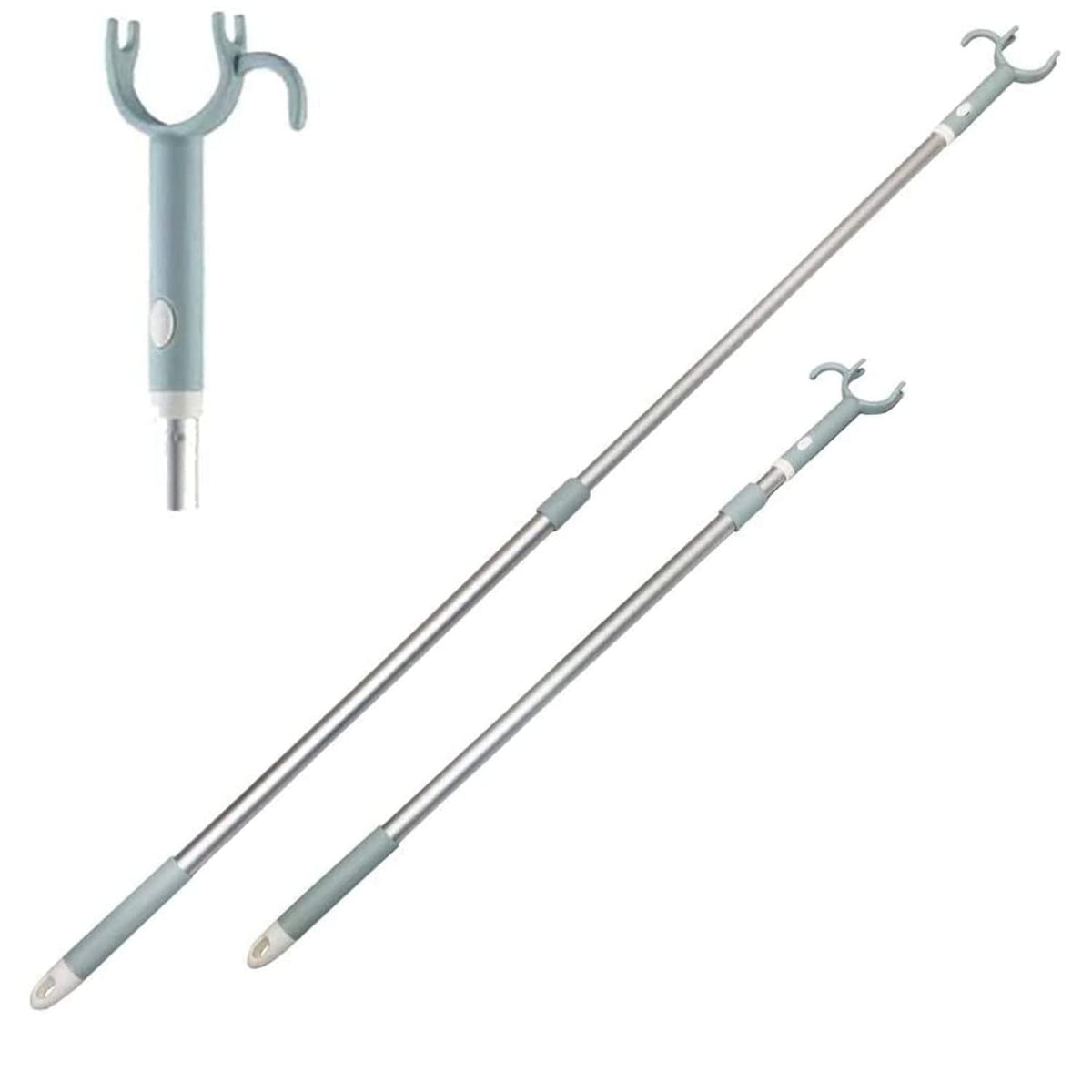 Extended Long Reach Stick Pole With Hook 45'' Reach Pole Hook Garment Pole For Closet Top,Curtain,High Area, Shelf