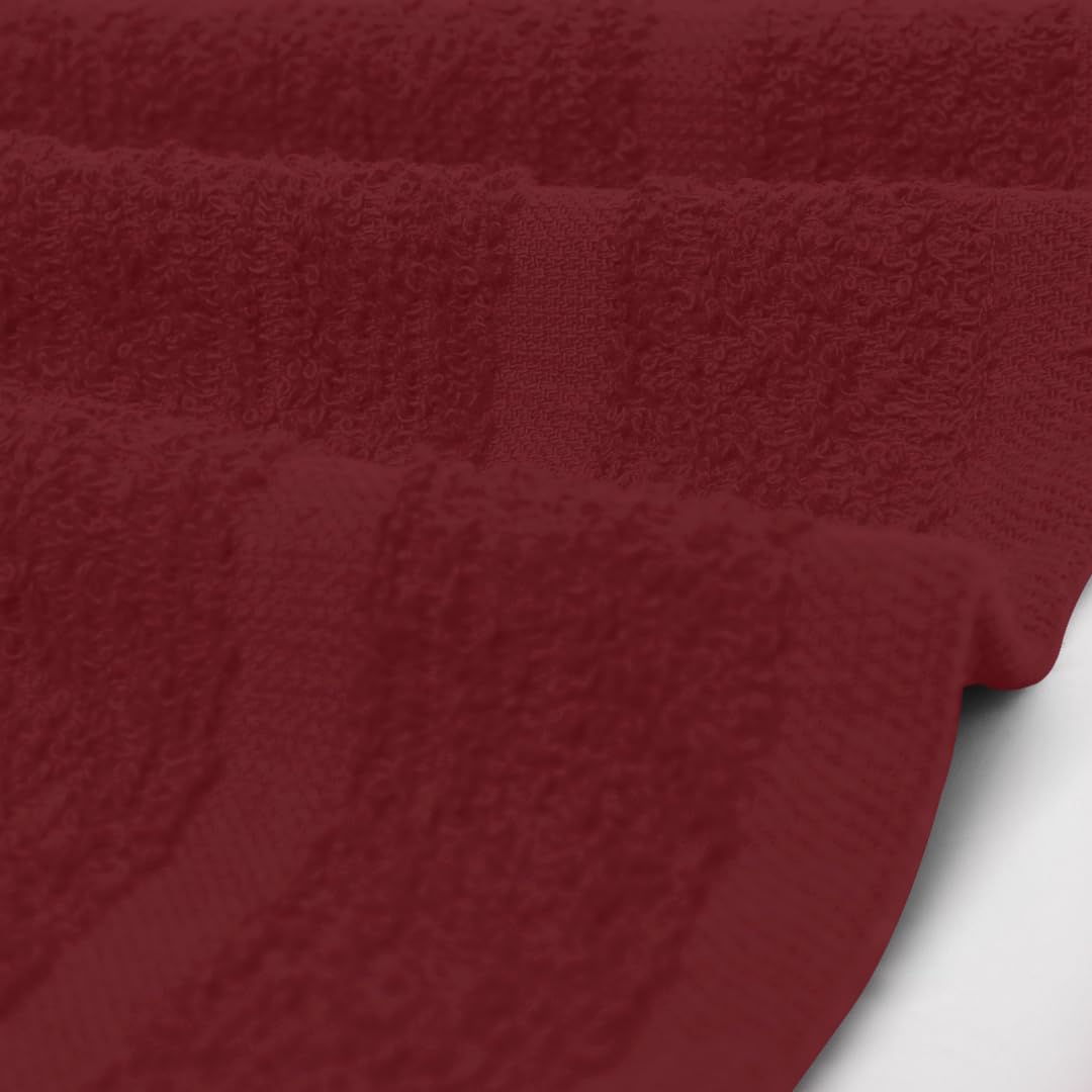 Avalon Cotton Washcloths - Pack of 24 12x12 Inches Size Premium Ring Spun Cotton  Reusable Multipurpose Towels Super Absorbent Soft Face Towels  Gym Towels  Hotel Spa Quality  (Crimson Red)