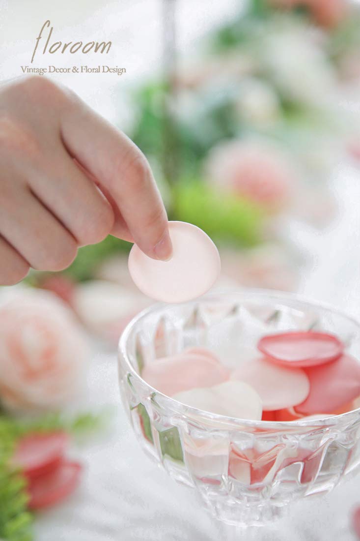 Floroom 500Pcs Rose Petals Blush Pink Faux Silk Flower Petals For Wedding Flower Girl Basket Aisle Scatter Cake Dinner Table Cen