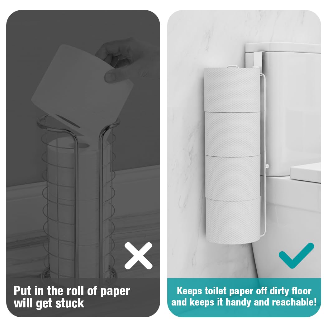 Conworld Toilet Paper Holder For 8 Roll Tissue, Over The Tank Toilet Paper Holder, Stainless Steel Rustproof Toilet Paper Storag