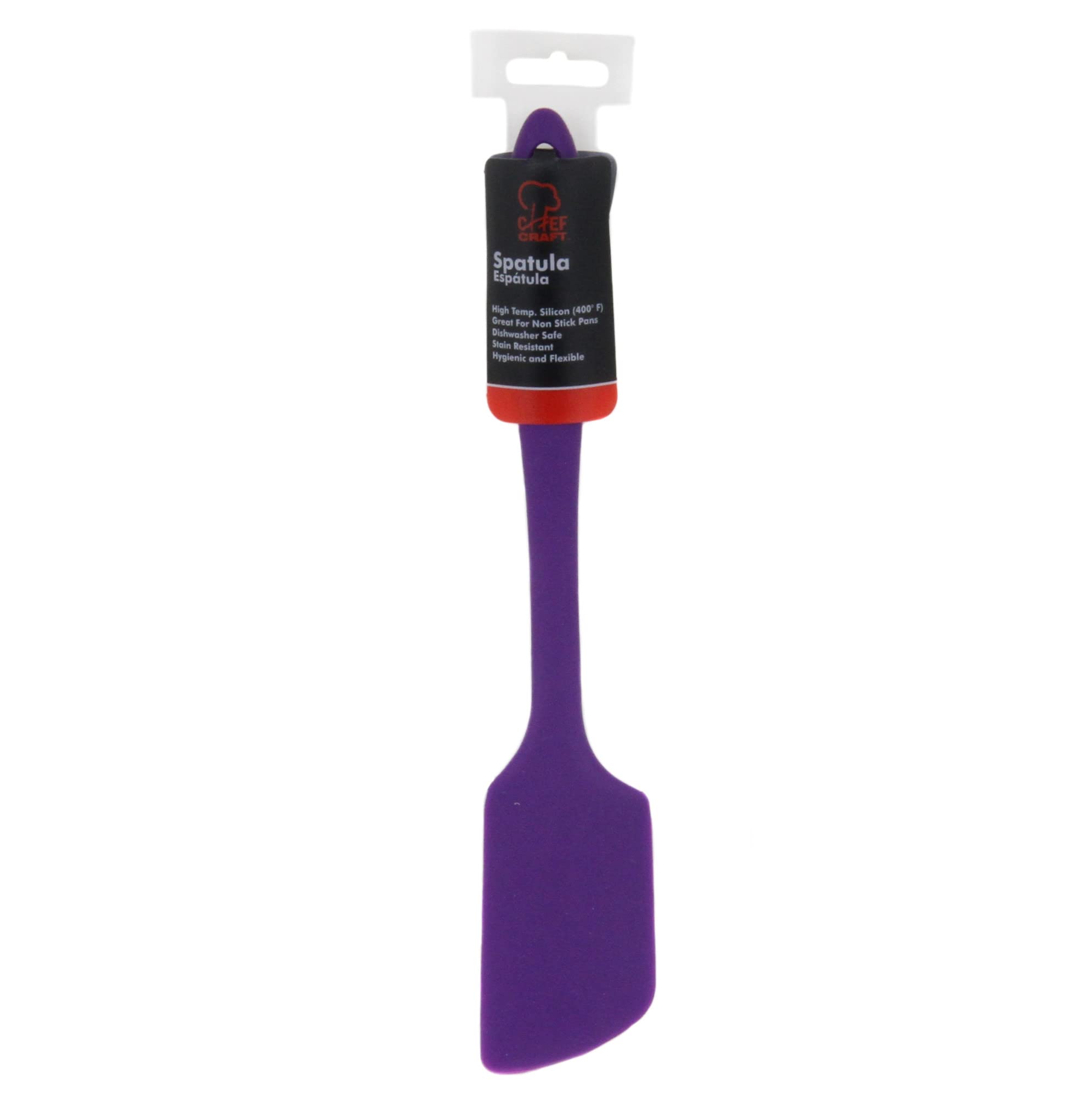 Chef Craft Premium Silicone Angled Spatula, 11 Inch, Purple