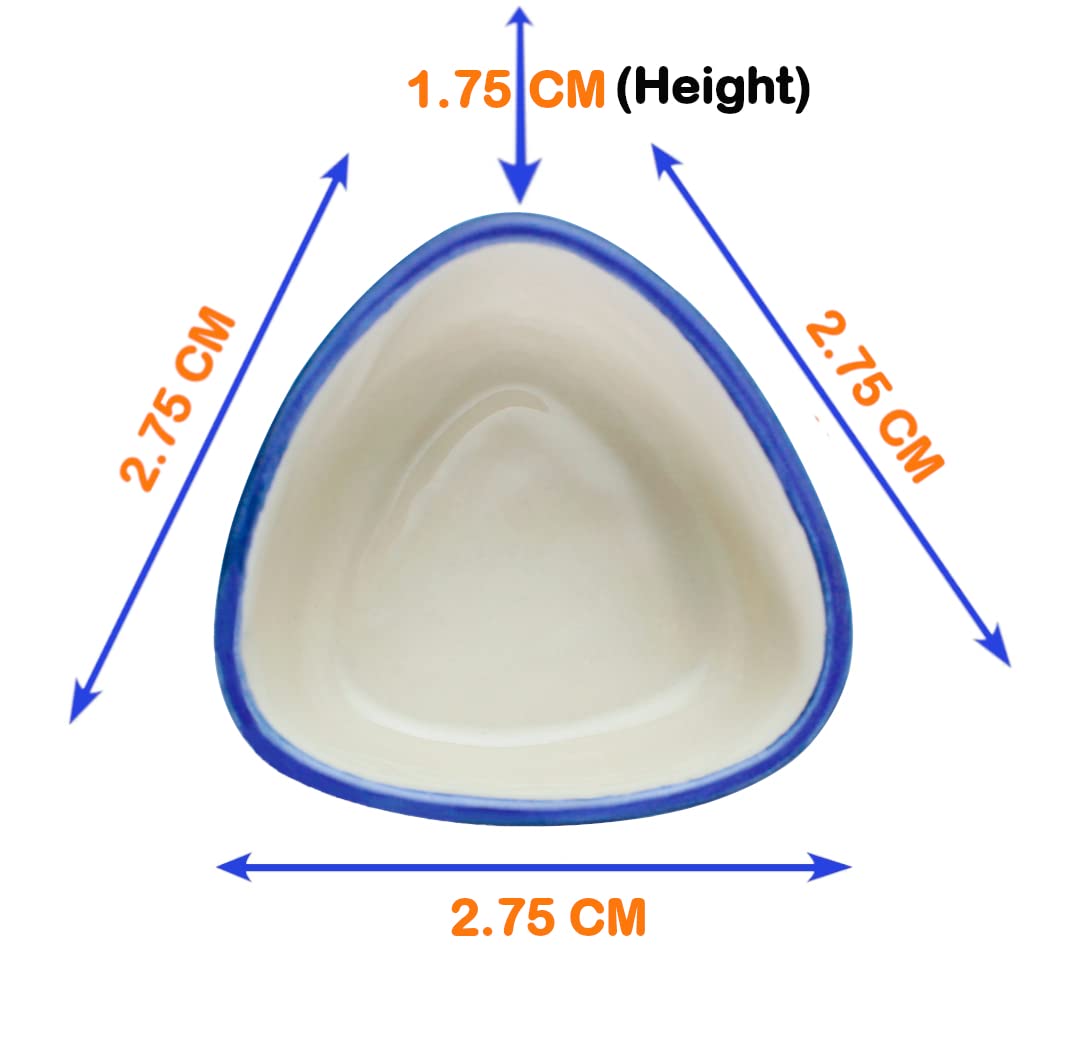 U & U Unique Utilities Ceramic Chutney Bowl Set Of 4 Small Ketchup Sauce Dip Bowl Pots (Blue Grey 80 Ml)