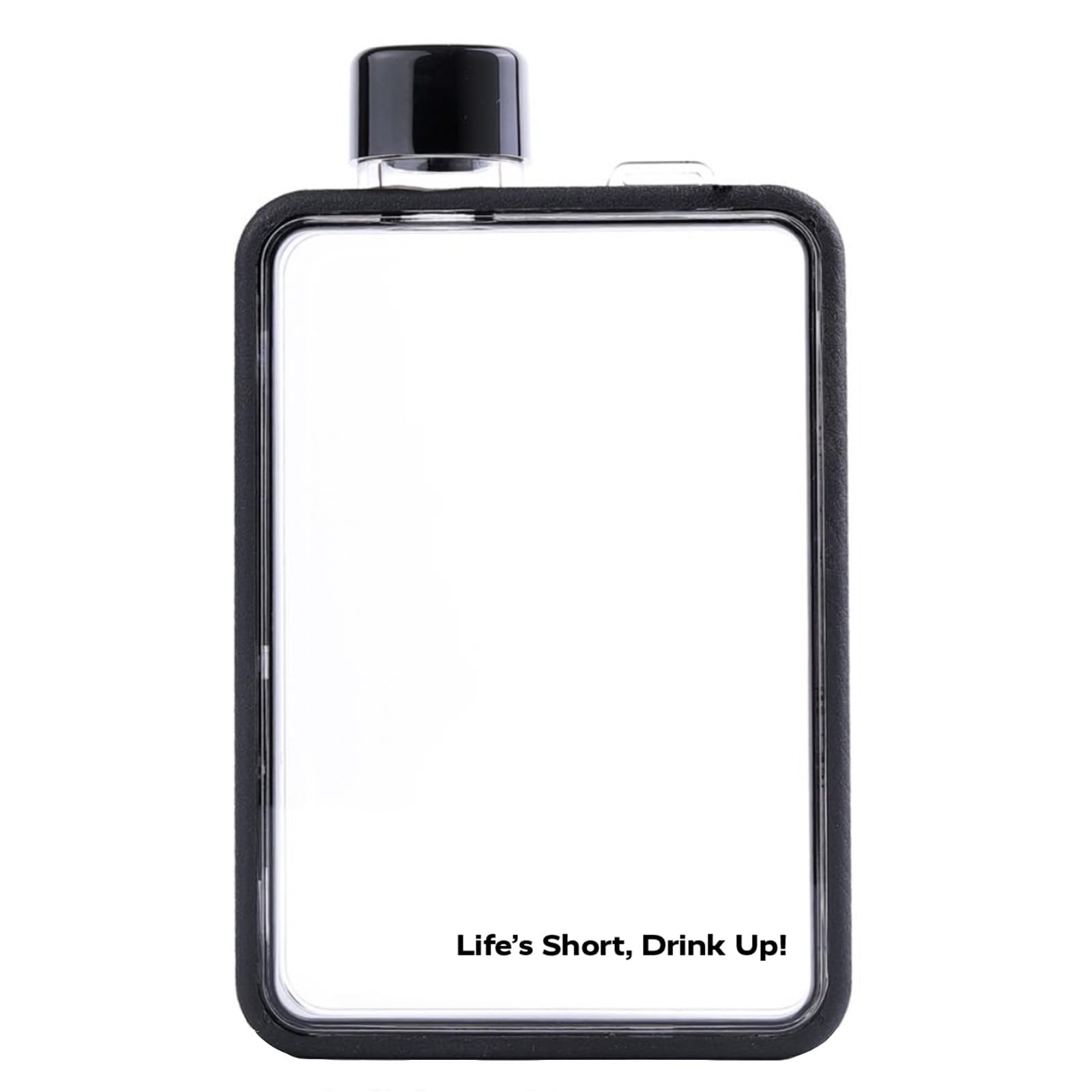 LifeSpan Fitness 13oz Flask Water Bottle, portable travel bottle for Outdoor Sport Gym Hiking, Black