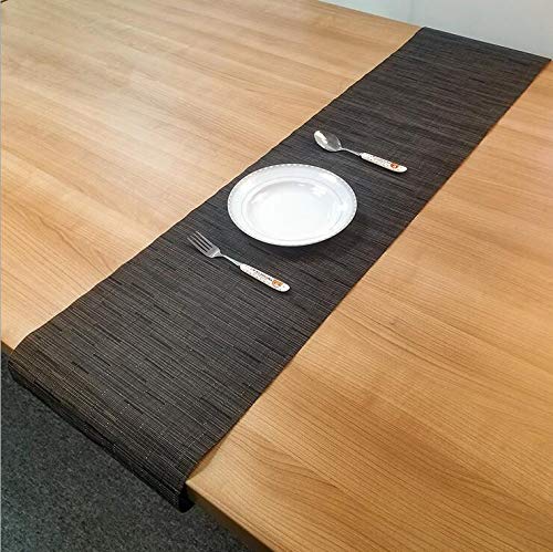 Shacos Woven Vinyl Table Runner 12X54 Inch Indoor Outdoor Table Runner Mats Wipe Clean Table Runners For Dining Table Coffee Tab