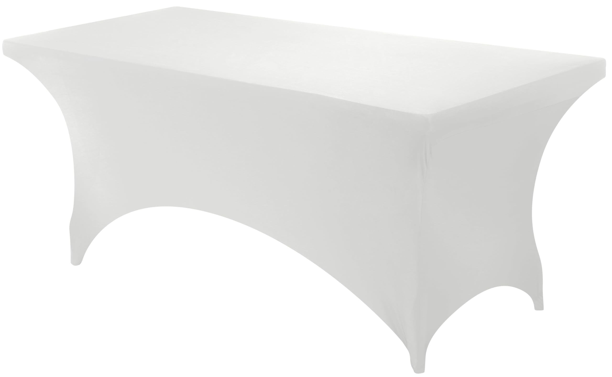 Utopia Kitchen Spandex Tablecloth 1 Pack [8Ft, White] 200 Gsm Tight, Fitted, Washable And Wrinkle Resistant Stretch Rectangular