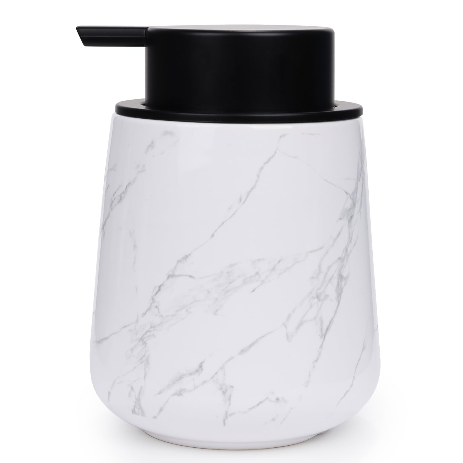 Bosilunlife Hand Soap Dispenser - Marble Lotion Dispenser 12Oz Ceramic Soap Dispenser Bathroom Refillable Liquid Hand Soap Dispe