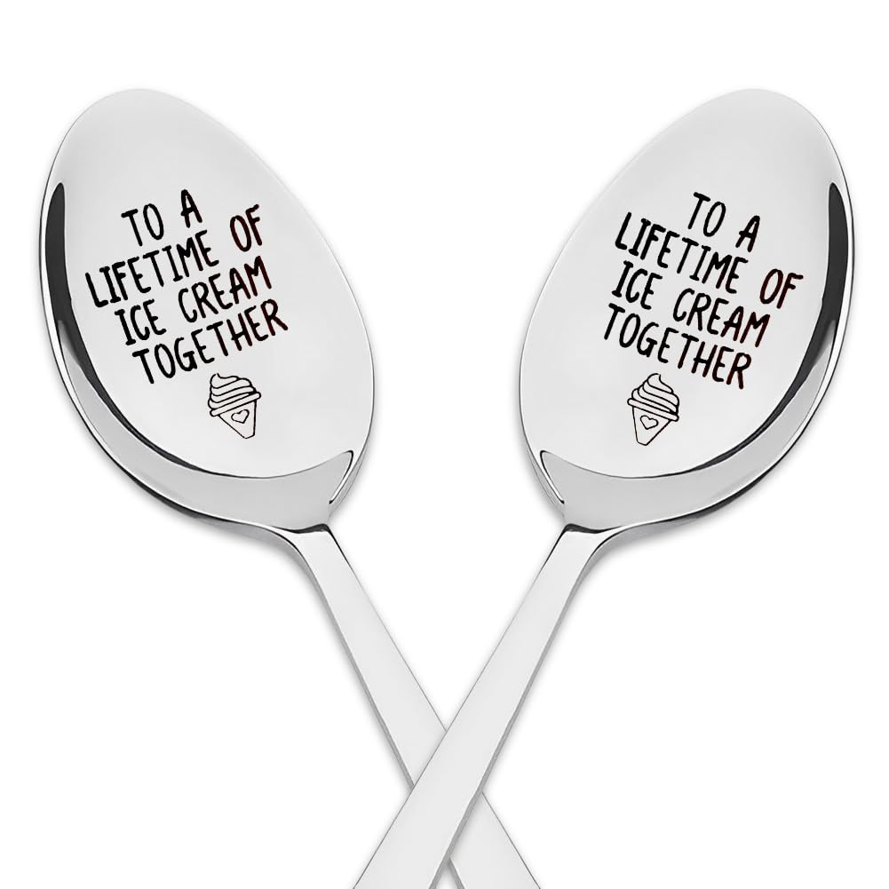 Couples Ice Cream Spoons Gifts For Wife Husband Anniversary Valentines Gifts For Girlfriend Boyfriend Christmas Birthday Gifts F