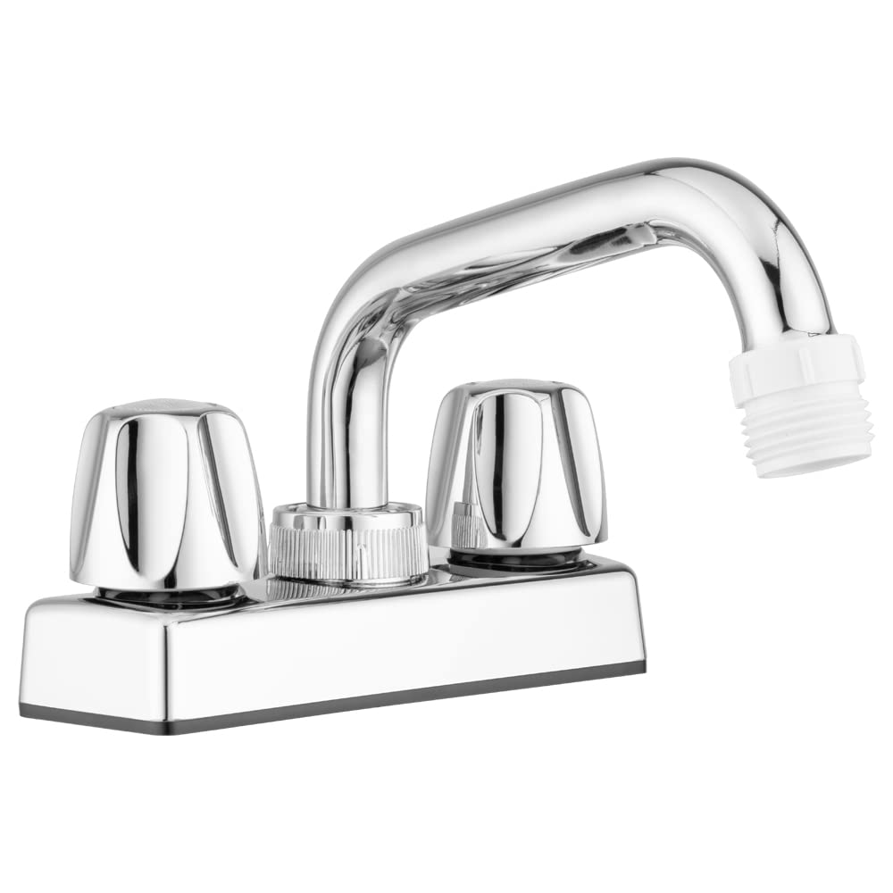 Pacific Bay - Lynden Utility Laundry Sink Faucet With Swivel Stainless Steel Spout - Optional Threaded Spout Garden Hose Adapter