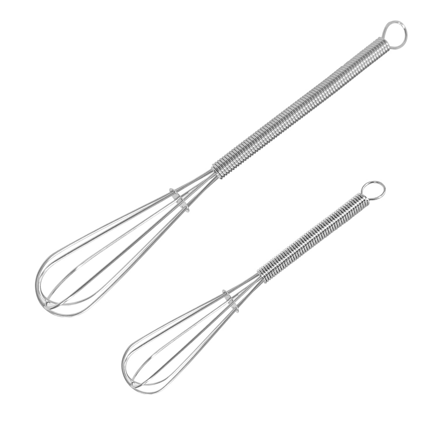 Walfos Mini Whisks Set - 2 Stainless Steel Whisks (5in & 7in) for Beating, Blending & Mixing Sauces