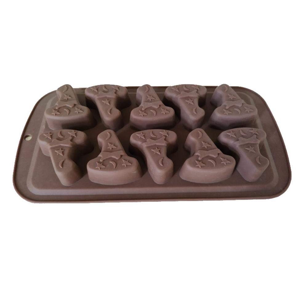 Wetco 8-Cavity Witch Hat Wizard Hat Halloween Silicone Baking Mold For Making Muffins, Puddings, Chocolates, Cakes
