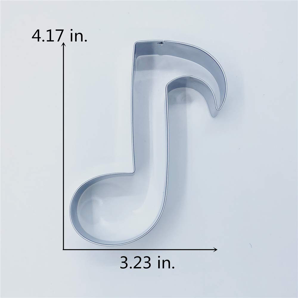 Liliao Music Note Cookie Cutter Music Biscuit Fondant Cutter - 3.2 X 4.2 Inches - Stainless Steel