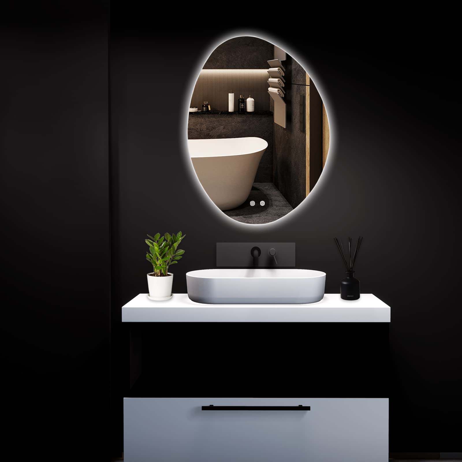 Wallbeyond Led Bathroom Mirror With Lights, 24 X 32 Inch Led Bathroom Vanity Mirror For Wall, Anti Fog Mirror For Bathroom, 3 Co