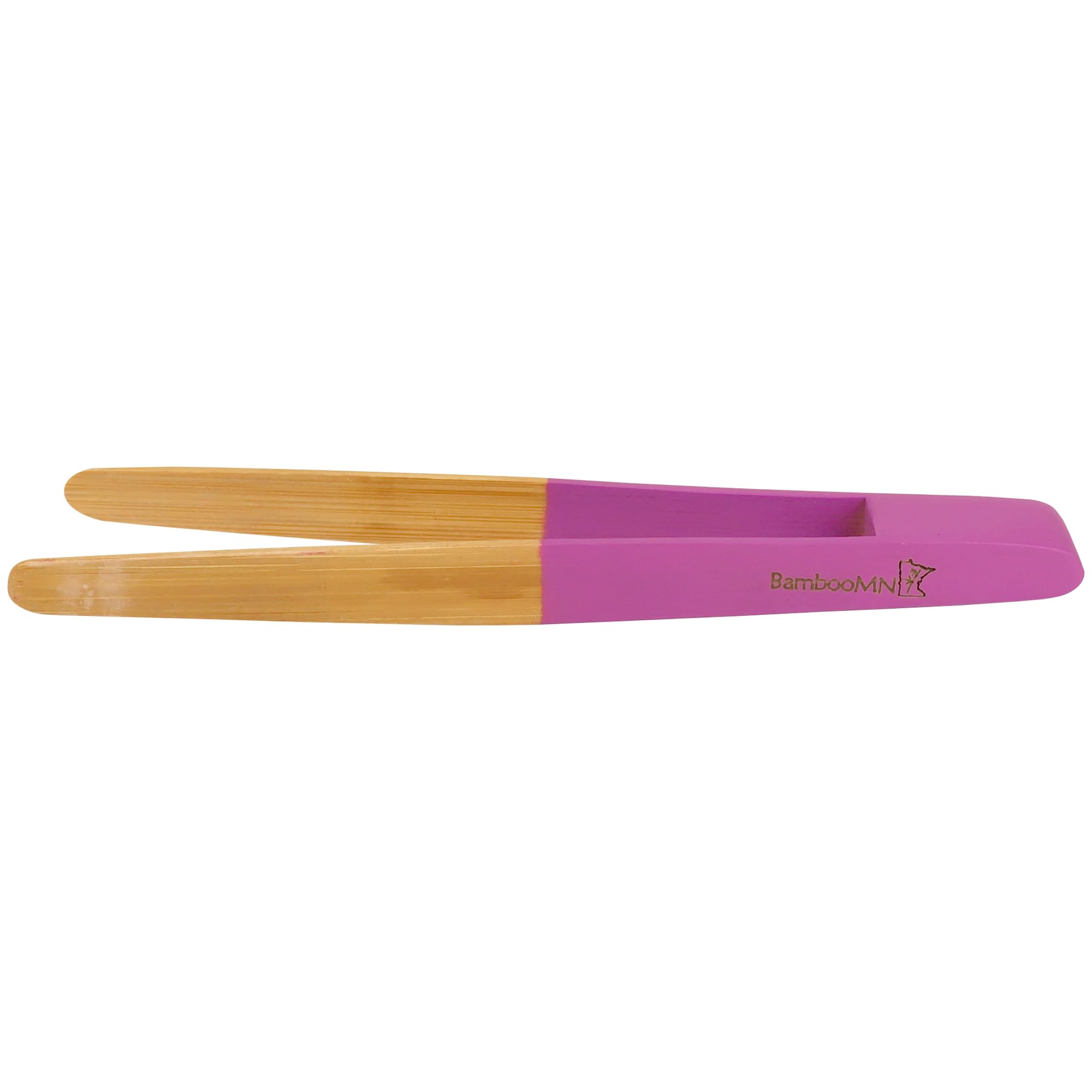 Bamboomn Premium 7.9'' Reusable Bamboo Kitchen ''A'' Toast Tongs For Cooking & Holding - Purple - 3 Pieces