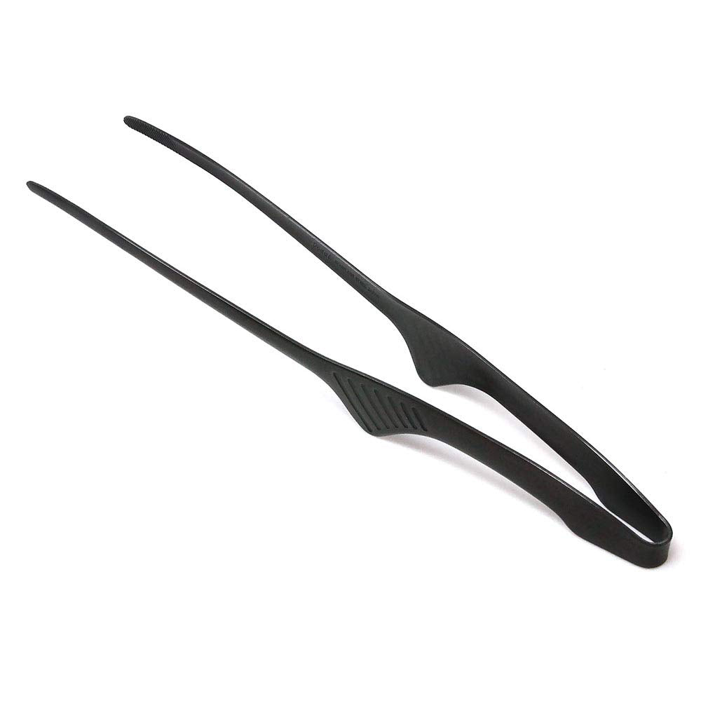 Todai 9.4-Inch Stainless Steel Non-Slip Yakiniku Bbq Tongs (Black)