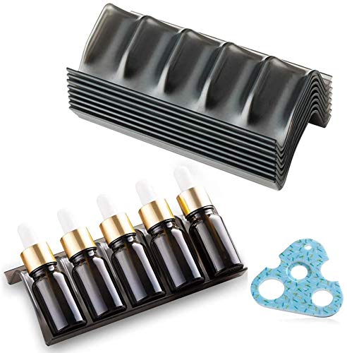 Vankcp 8 Pcs Essential Oils Storage Shelf, Black Oils Storage Racks Drawer Organizer with Essential Oils Key Tool Spice Racks Ho