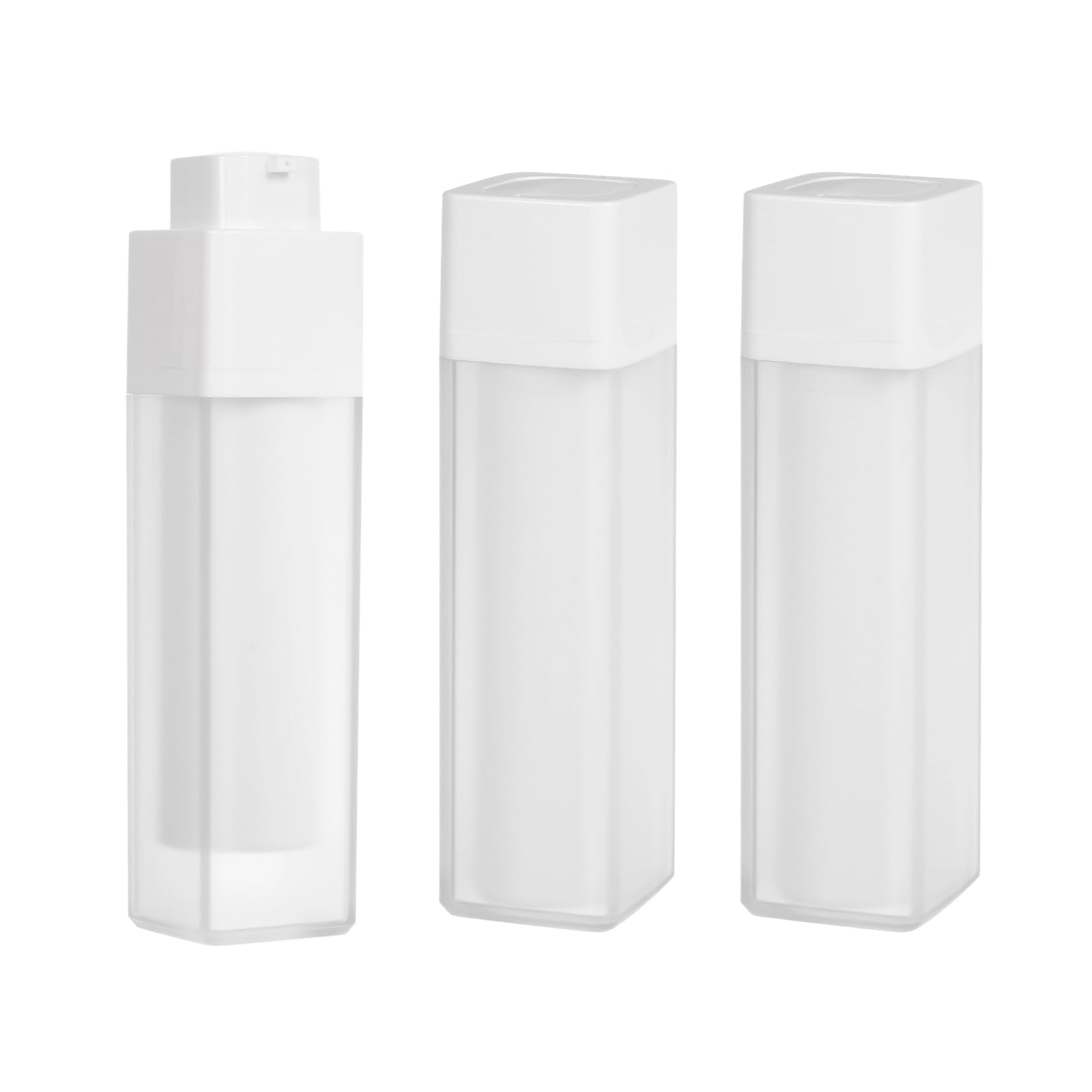 Minkissy 3Pcs Empty Airless Lotion Cream Pump Plastic Container Cosmetic Bottle Dispenser Travel Refillable Containers 30Ml For