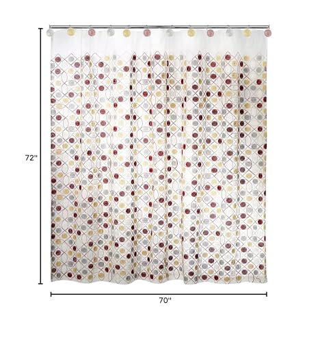 Zahari Home 13Pc Sedona Sheer Shower Curtain Set Sheer Shower Curtain & 12 Shower Curtain Hooks Fun Shower Curtain Beige Shower