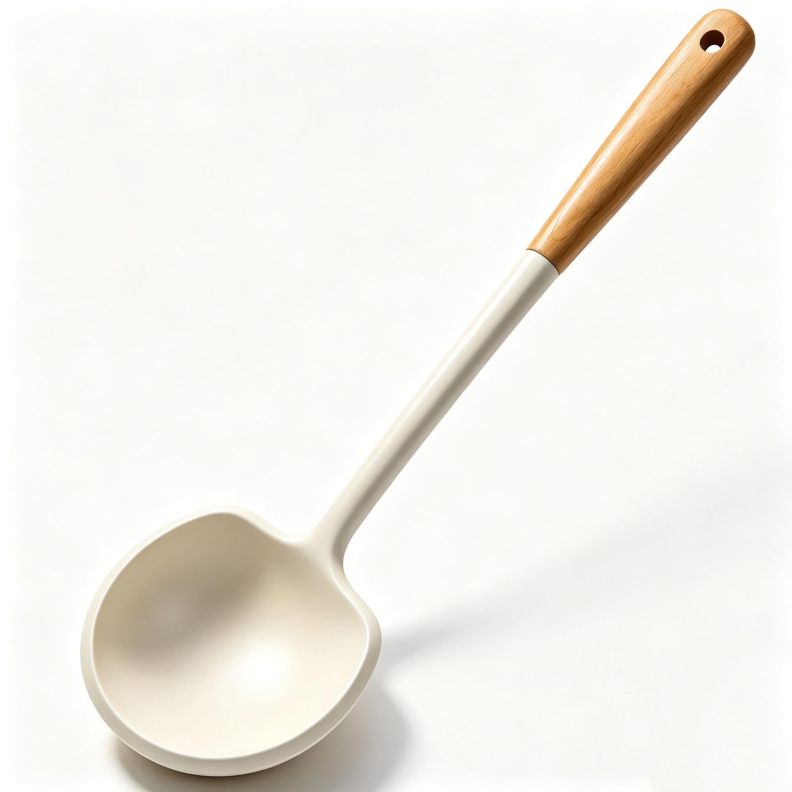 Silicone Spatula for Delicate Foods, Wood Handle, Gentle on Cookware