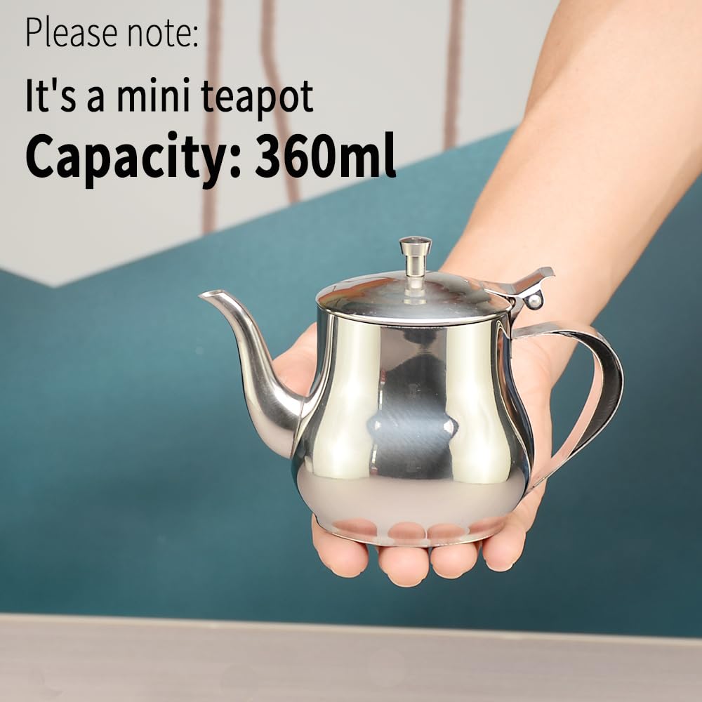 SANQIAHOME 360ml(12Oz) stainless steel small teapot