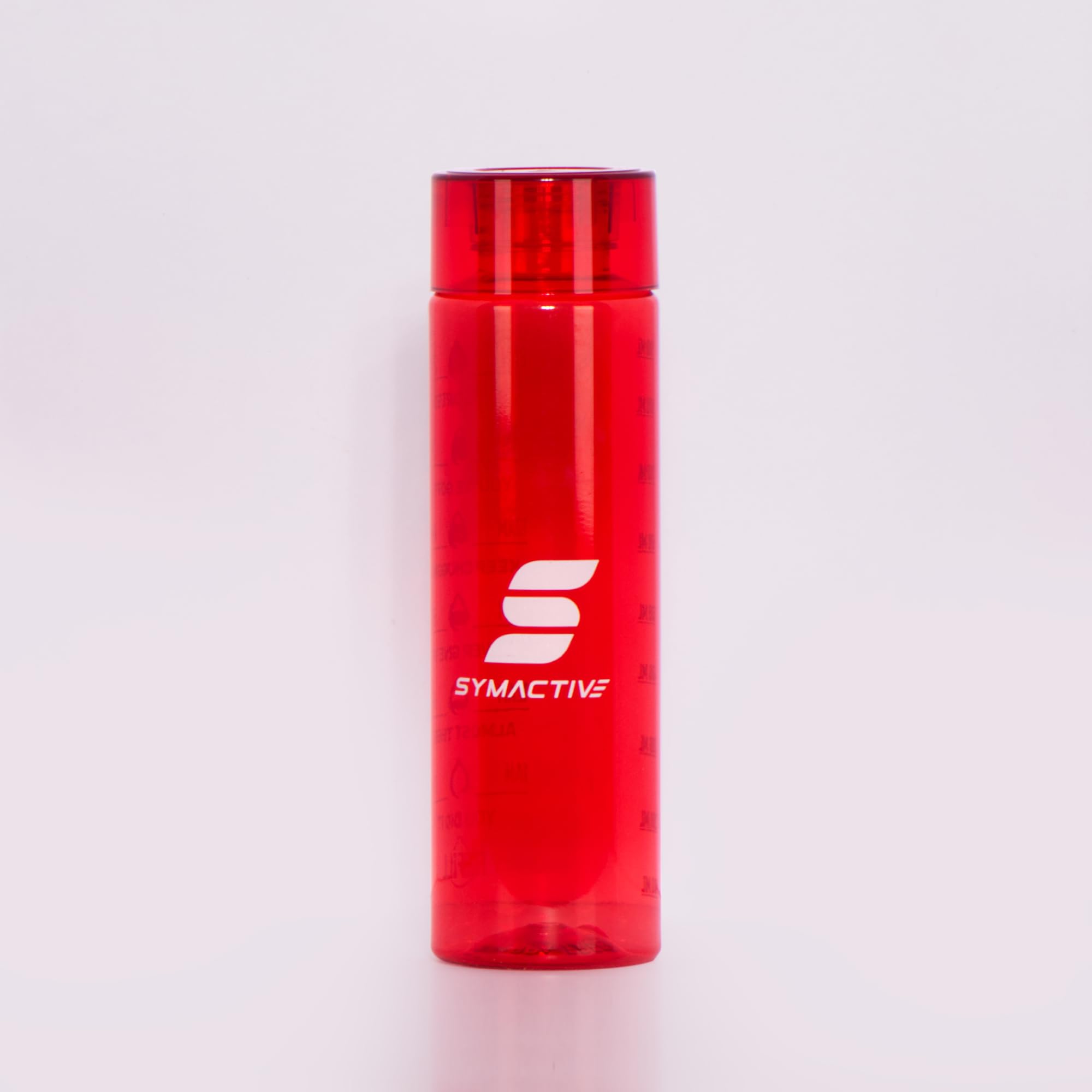Amazon Brand - Symactive Leakproof Unbreakable Motivational Sports Water Bottle, Bpa-Free (Colour: Red, 1000 Ml), Plastic