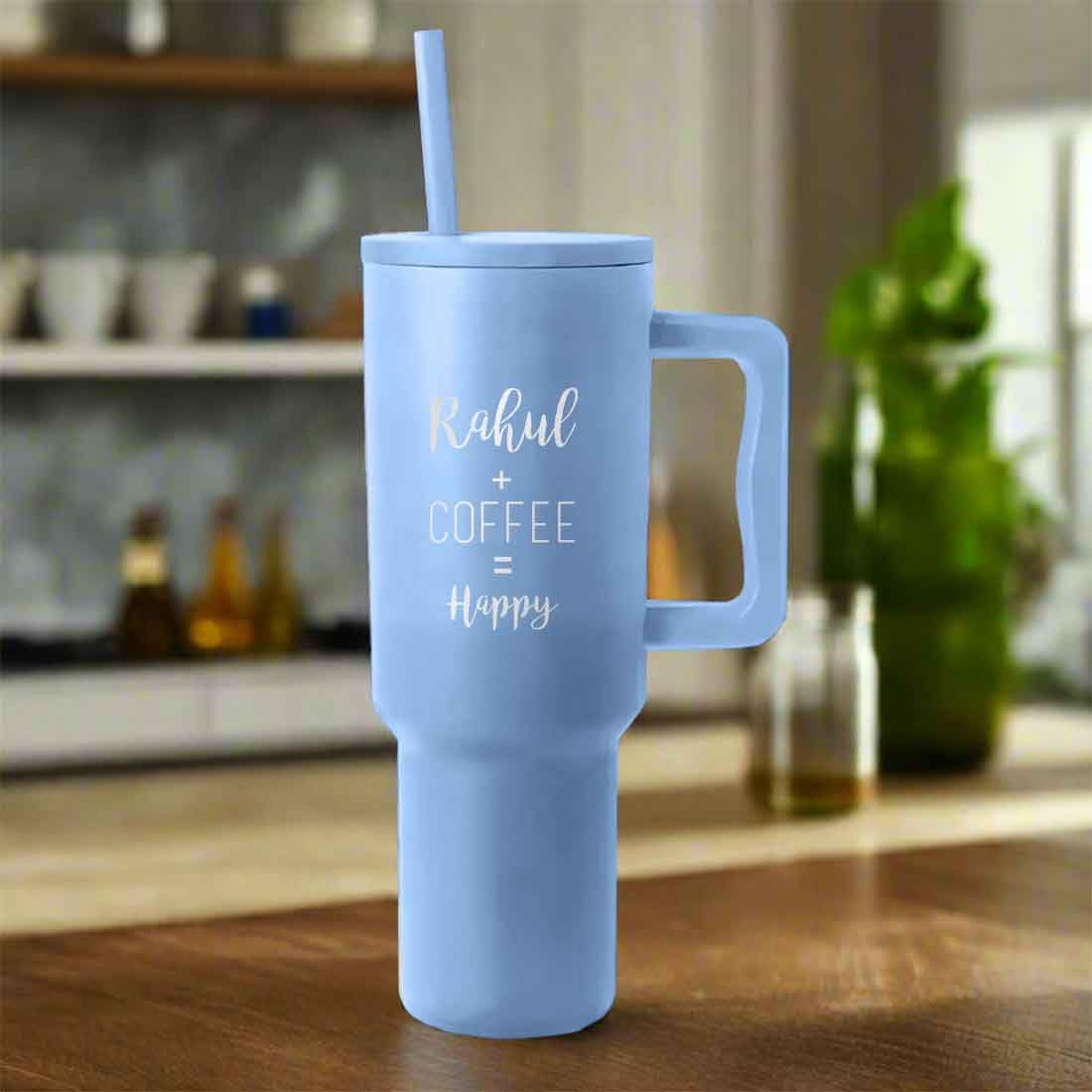 Nutcase Customised Insulated Tumbler With Lid And Straw  1200Ml Stainless Steel Vacuum Travel Mugs