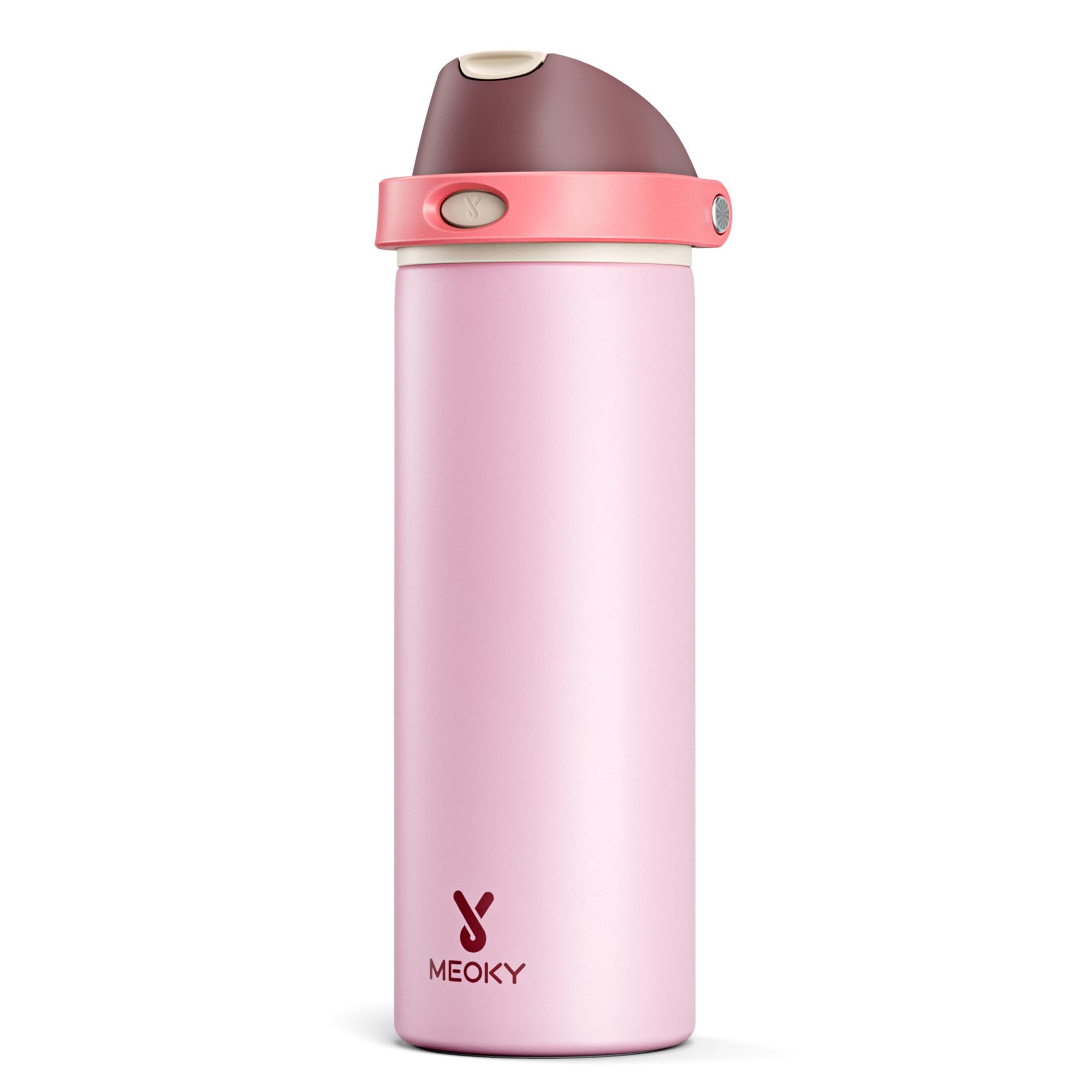 24 oz Insulated Water Bottle for Sports: Meoky Stainless Steel Water Bottle with Straw and Spout Lid - Leak Proof, Cold for 24 H