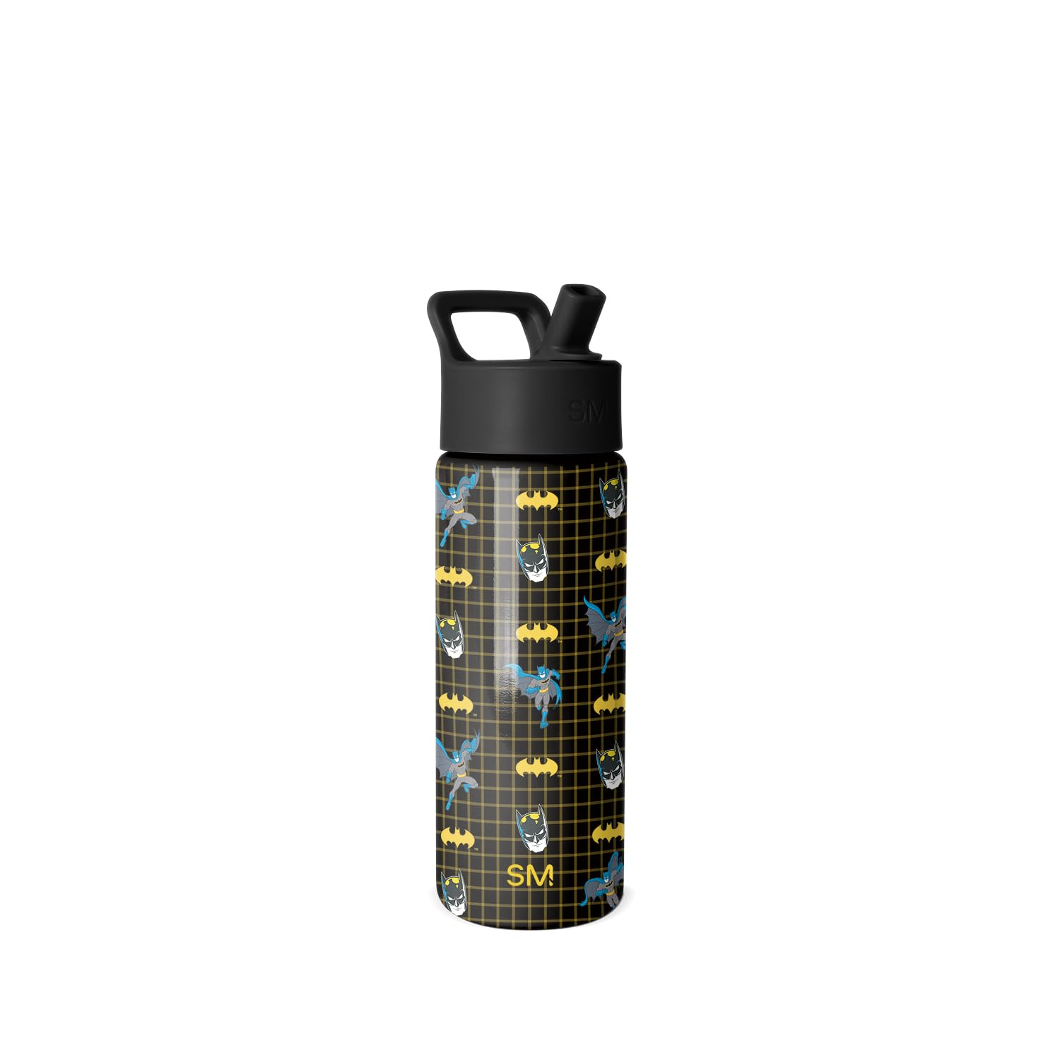 Simple Modern DC Comics Batman Kids Water Bottle with Straw Lid | 18oz Insulated Stainless Steel Kids Tumbler & Spill Proof Todd