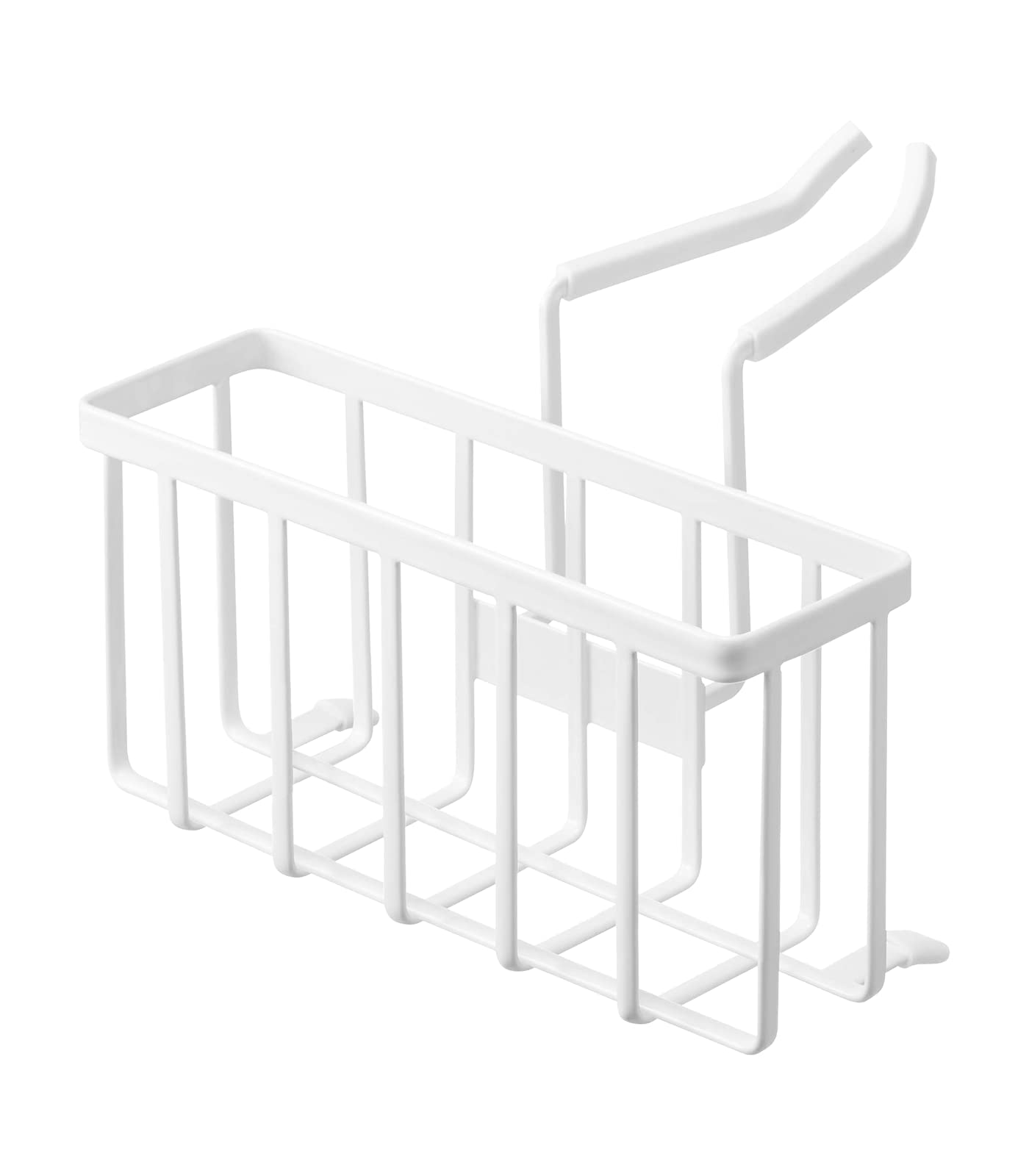 Yamazaki Home Faucet-Hanging Sponge Caddy Kitchen Sink Dish Soap Bottle Brush Scrubber Organizer Holder, Metal With Silicone Pro