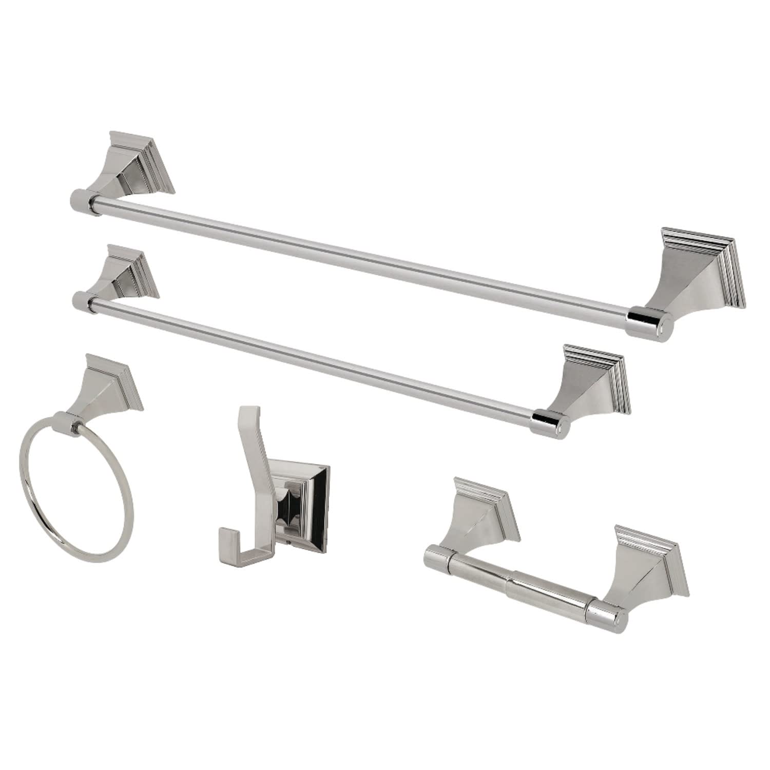 Kingston Brass BAHK61212478PN Monarch 5-Piece Bathroom Accessory Set  Polished Nickel