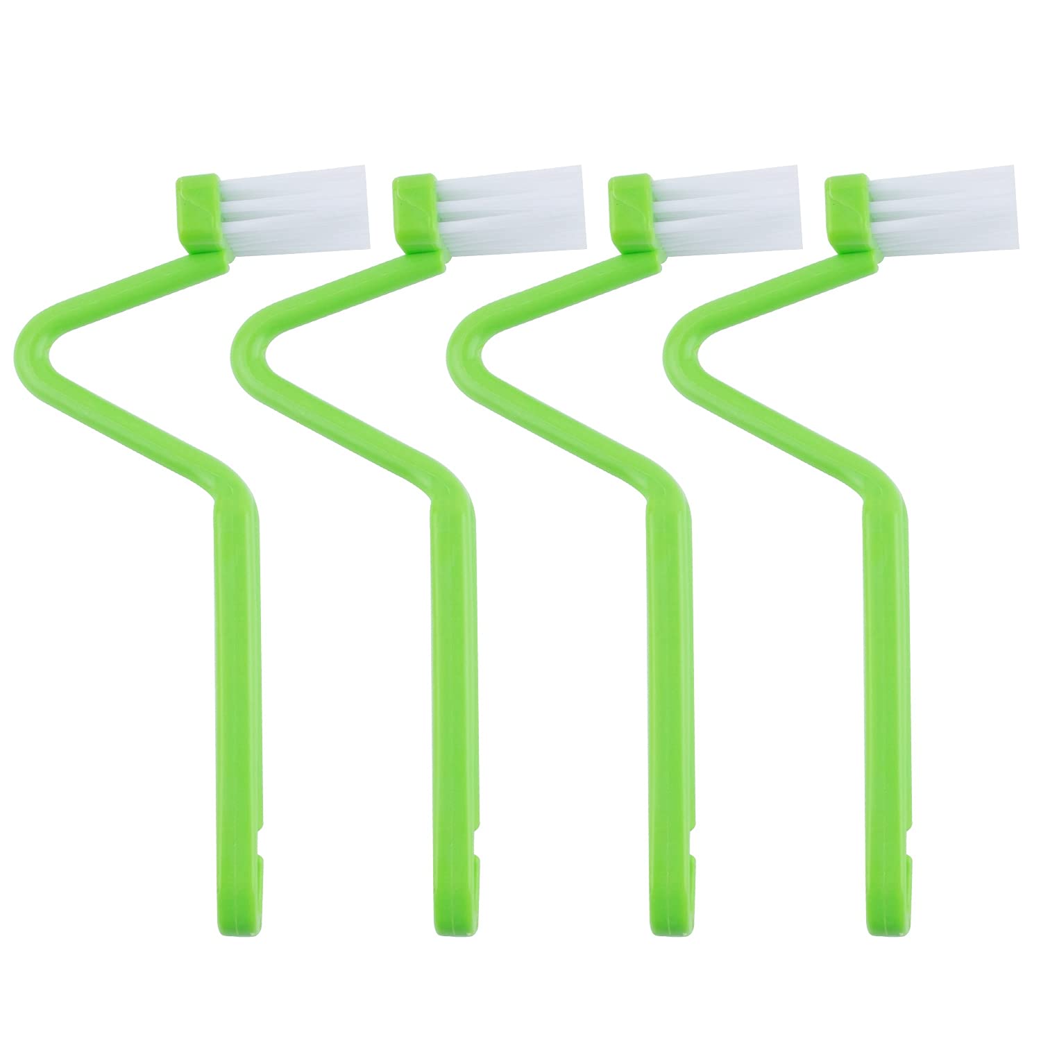 Auear, 4 Pack Curved Toilet Brush 8'' V Type Plastic Toilet Corner Rim Cleaning Brush Toilet Edge Brush