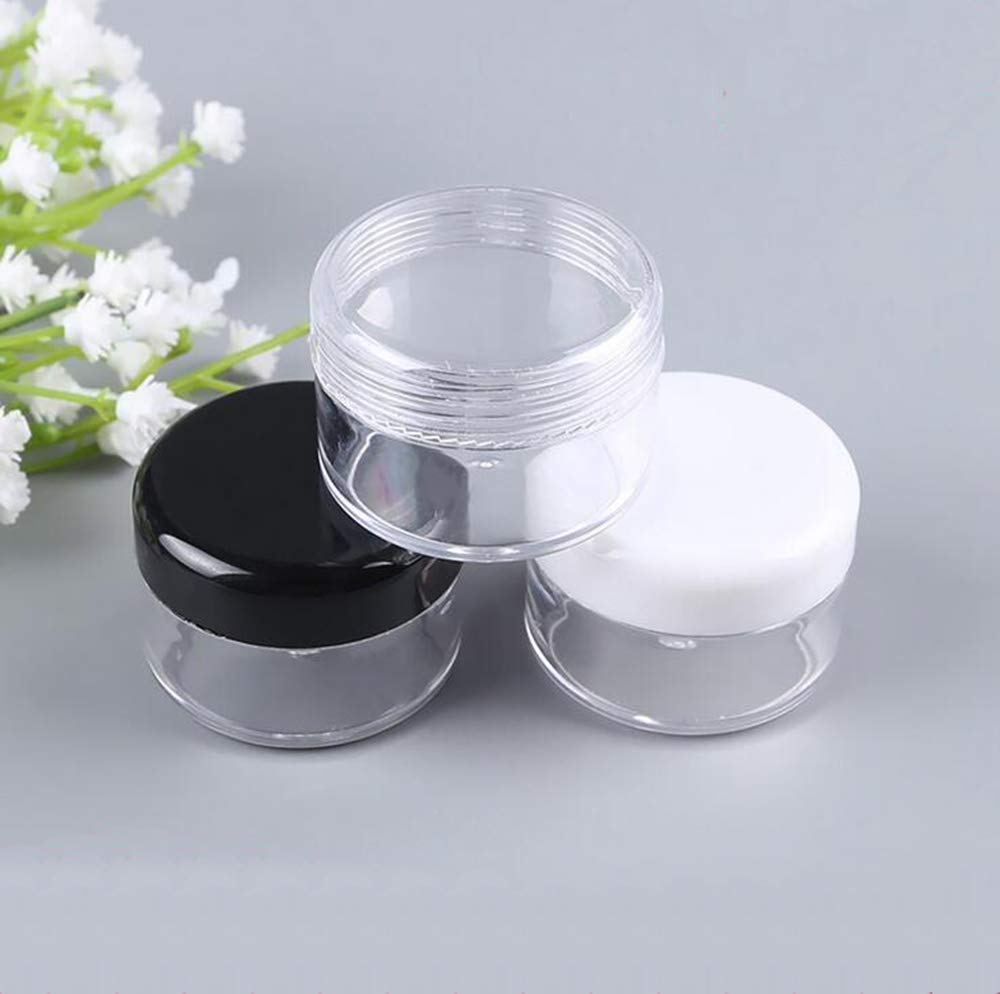 24 Pcs 15Ml 0.5Oz Round Shaped Refillable Clear Container With White Plastic Screw Cap Lid For Makeup Water Lotion Cream Nail Po