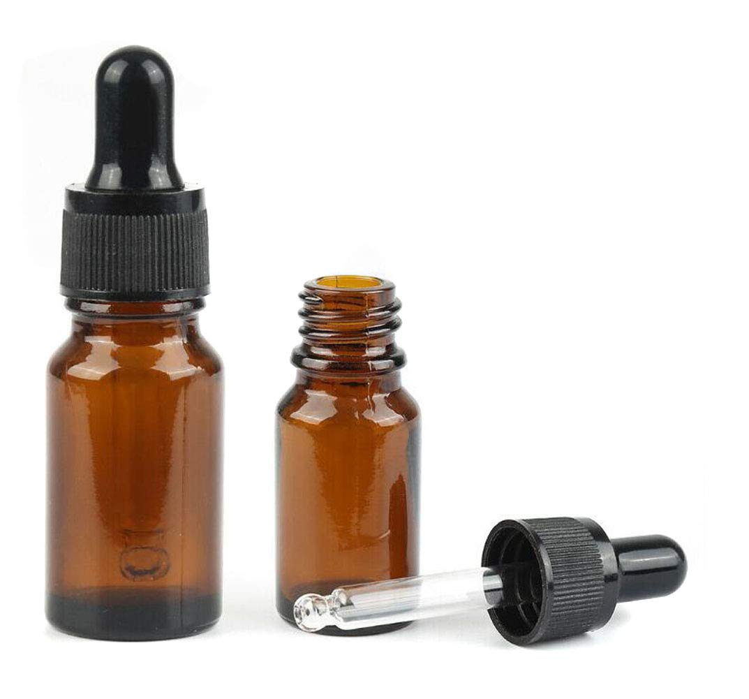 12 Pcs Empty Refillable 5Ml Amber Glass Droppers Essential Oil Bottles Aromatherapy Cosmetics Elite Fluid Container Jar Pot Hold
