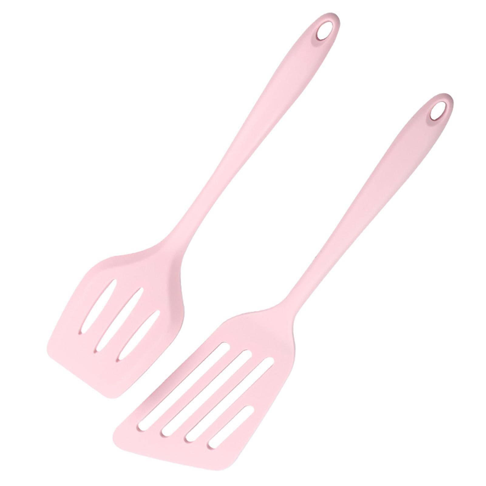 P Plus Fire Heat Resistant Kitchen Utensils Cooking Non Stick Silicone Spatula Set 34 Cm(Pink, Set Of 2)