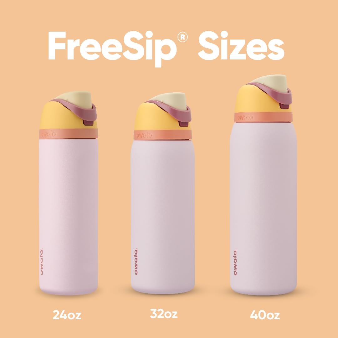 Owala FreeSip 24 oz Insulated Stainless Steel Water Bottle, BPA-Free, Candy Store Color