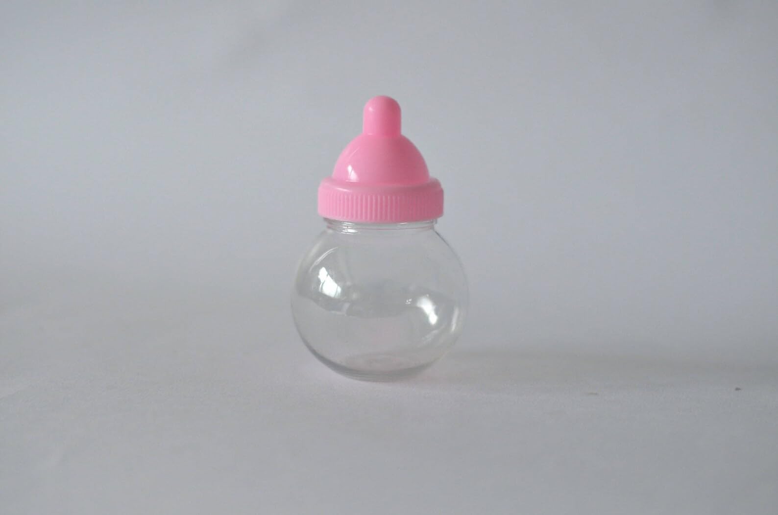 Babies Bloom Baby Shower Favor Candy Bottles, Baby Favor Candy Bags, Baby Shower Candy Box Bottle Favor (Set of 12) (Pink Round