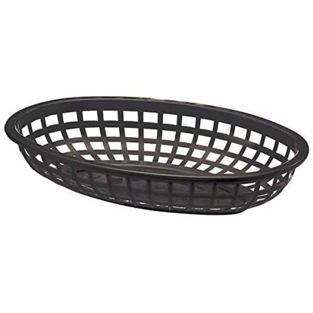 Tablecraft 1074BK Classic Oval Basket Black 9 3/8 x 6 (Set of 36 PER CASE)