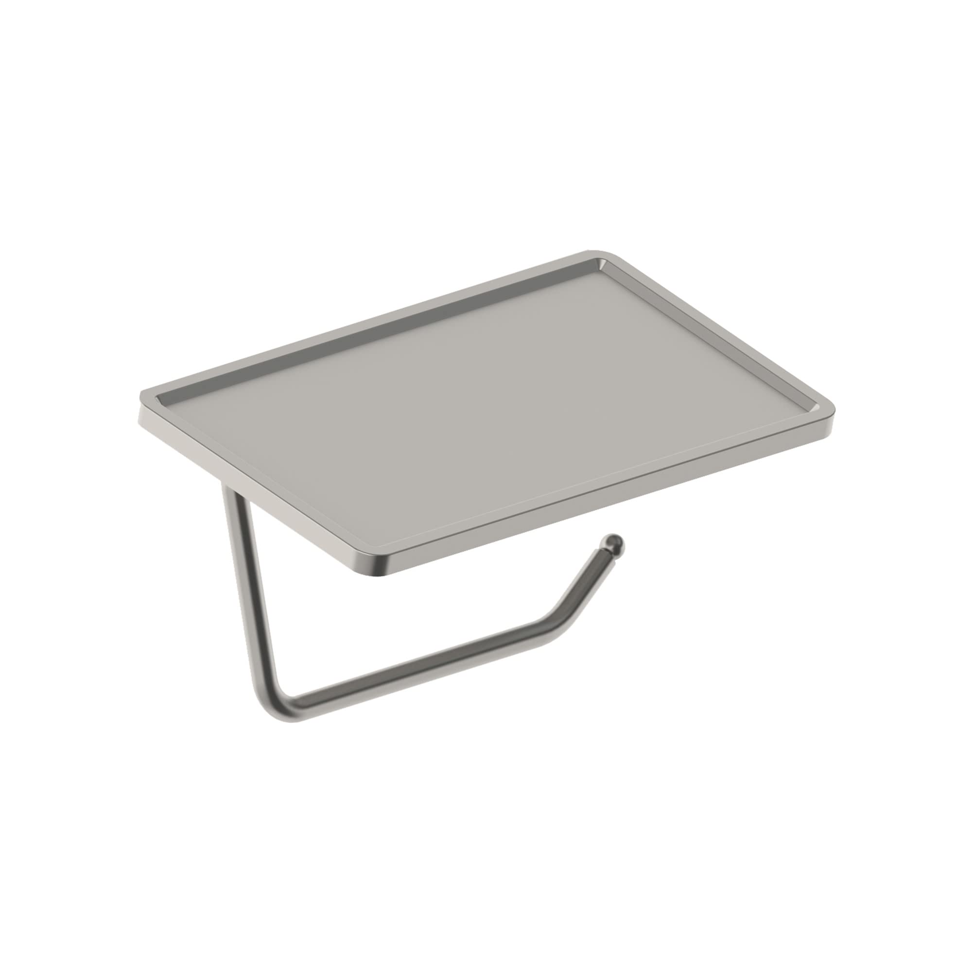 Design House 542829-SN Millbridge Contemporary Wall-Mounted Toilet Paper Holder with Shelf for Bathroom Satin Nickel