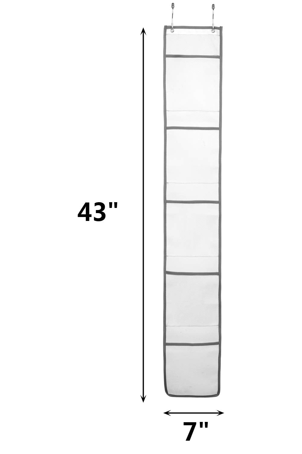 ALYER Hanging Storage Shower Caddy Organizer Mesh Pockets for Bathroom Closet Pantry (Gray)