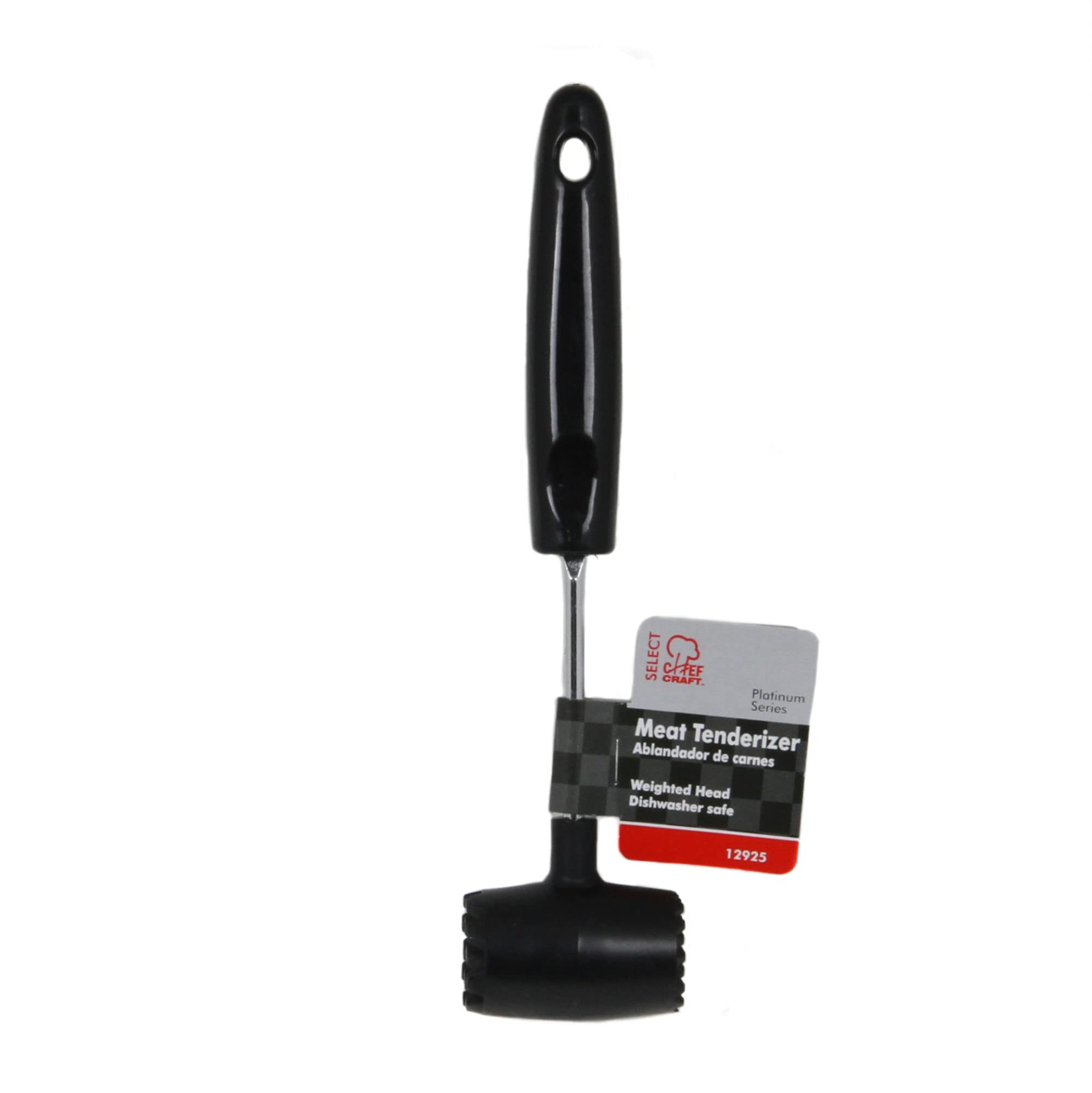 Chef Craft Select Meat Tenderizer, 9.5 Inch, Stainless Steel/Black