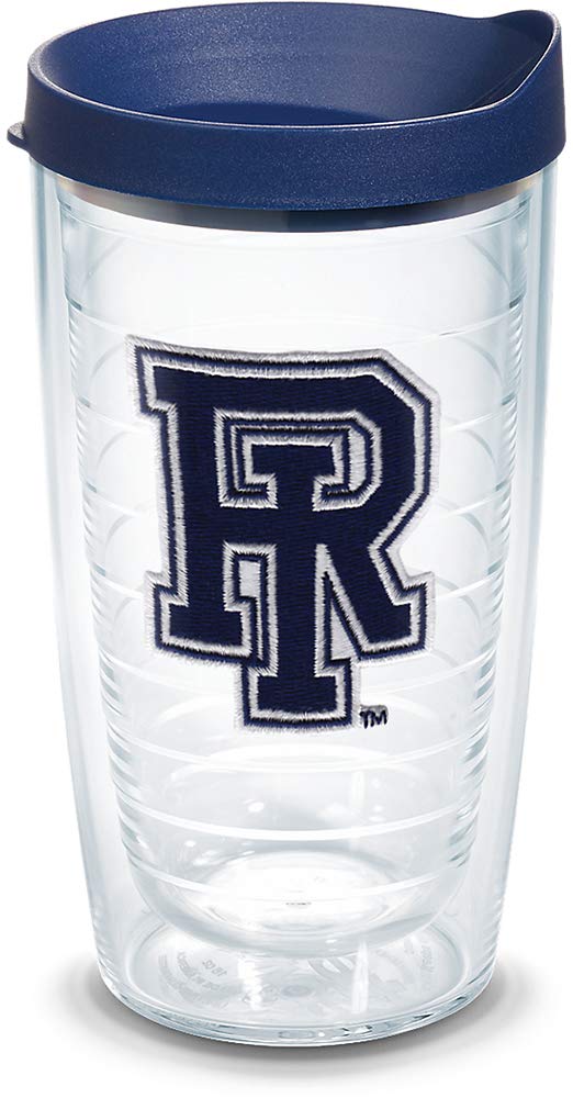 Tervis Rhode Island Rams Logo Tumbler With Emblem And Navy Lid 16Oz, Clear