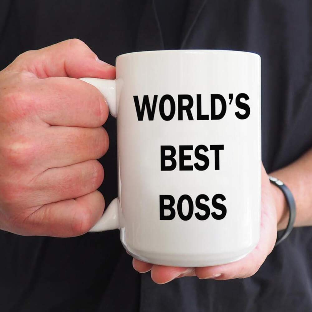 Dunder Mifflin (The Office) World'S Best Boss Tv Television Show Ceramic Mug Coffee (Tea, Cocoa) 15 Oz Mug, Official Michael Sco