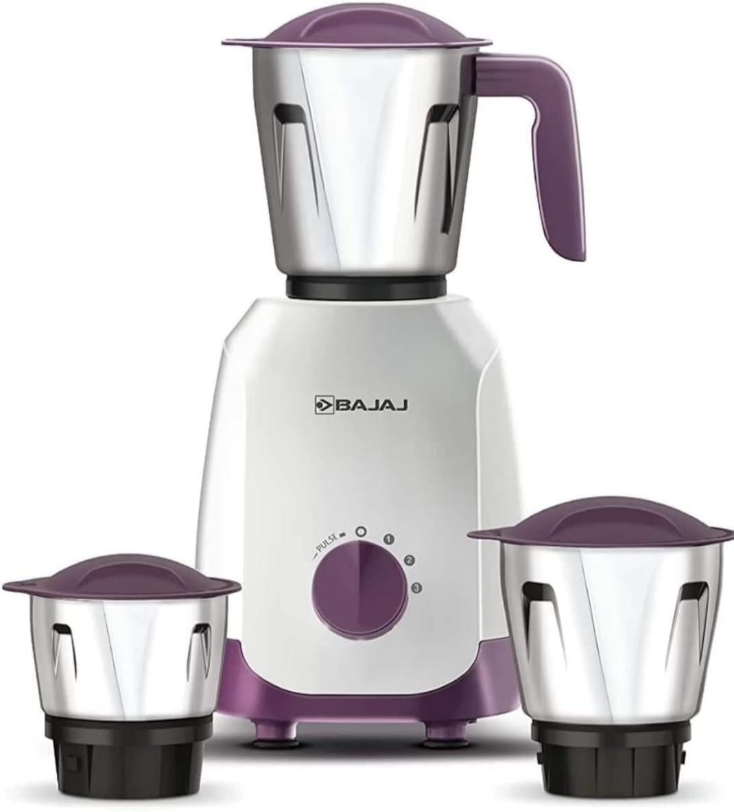 New Bajaj Ninja Series Carve 750 Mixer Grinder (3 Jars, White & Purple)