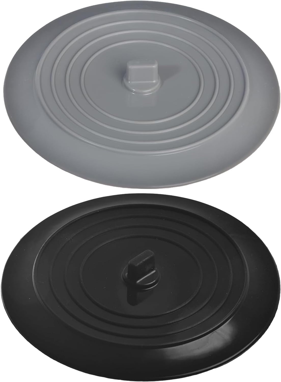 2 Pack - Black And Gray 6'' Kitchen Sink And Bathtub Stoppers Set For Standard Kitchen Sink Drain And Bathtub Drain